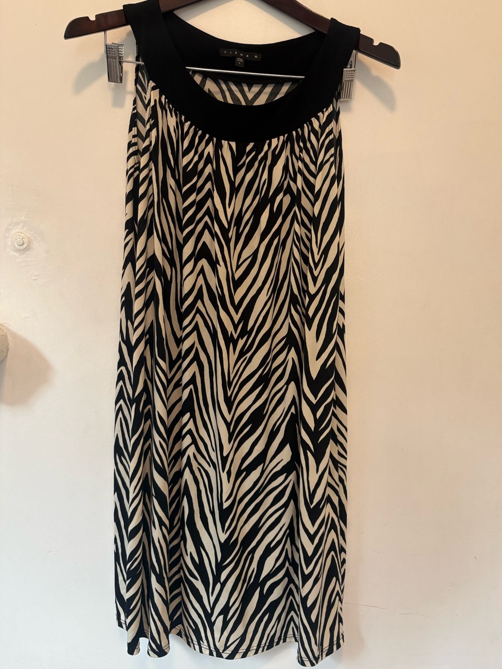 Tiana B. Black and Cream Zebra Maxi Skirt